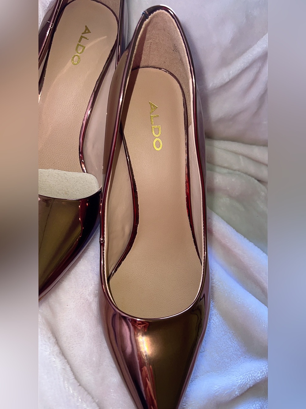 ALDO Rose Gold Metallic Pointed Toe Pumps High Heels Women’s Size 8 - Picture 2 of 7